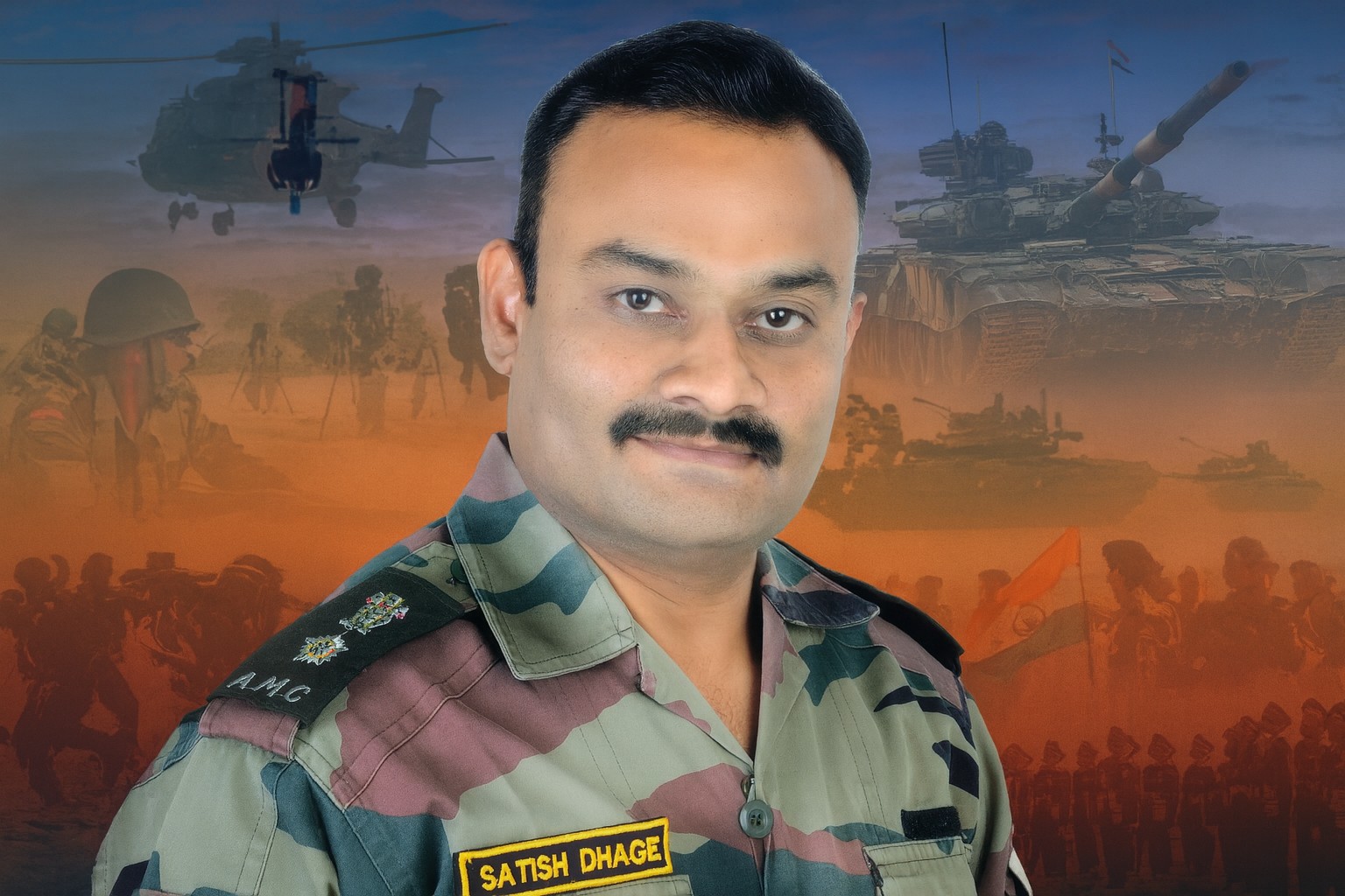 Lt Col (Dr) Satish Dhage in Indian Army uniform